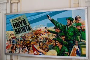 Cartel en el Museo de la Revolución